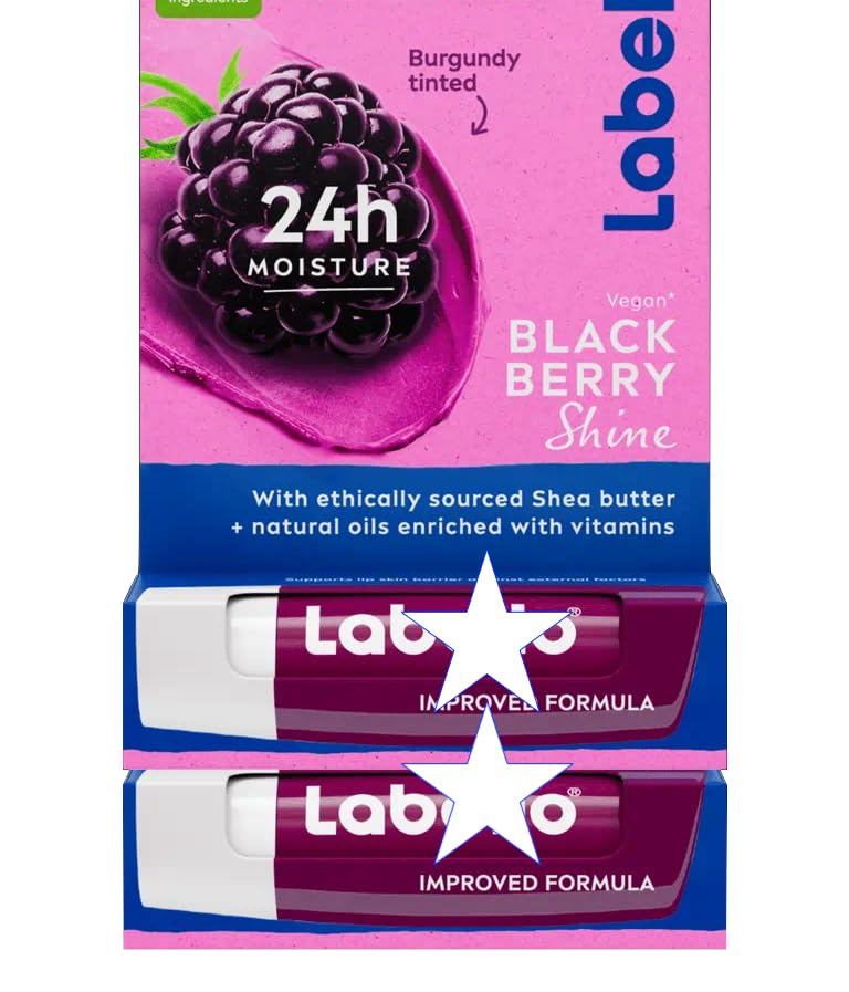 Generic BlackberryFlavor Shine Lip Balm 2 Pack – Moisturizing Lip Care with Natural Oils & Shea Butter – Tinted Balm with Soft Berry Color – Long-Lasting Hydration – Italian Quality – 2 x 4.8 g (0.17 oz each)
