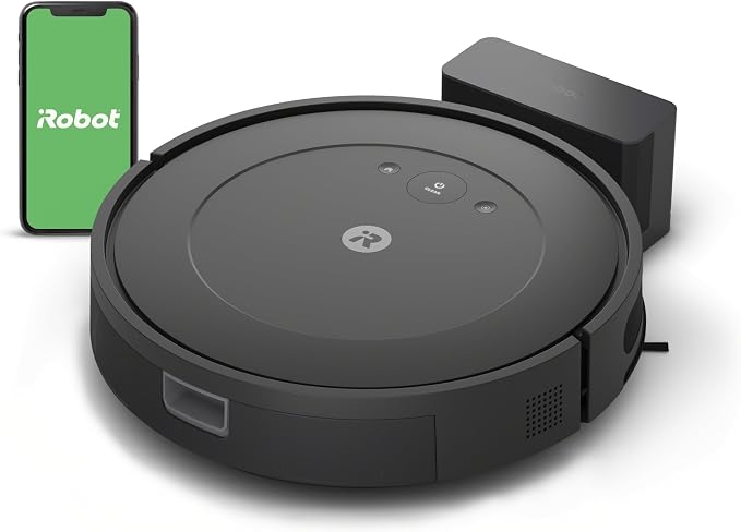 iRobot Roomba Robot Vacuum and Mop Combo (Y0140) - Vacuums & mops, Easy to use, Power-Lifting Suction, Multi-Surface Floors, Smart Navigation, Cleans in Neat Rows, Self-Charging, Bagless, Space-Saving