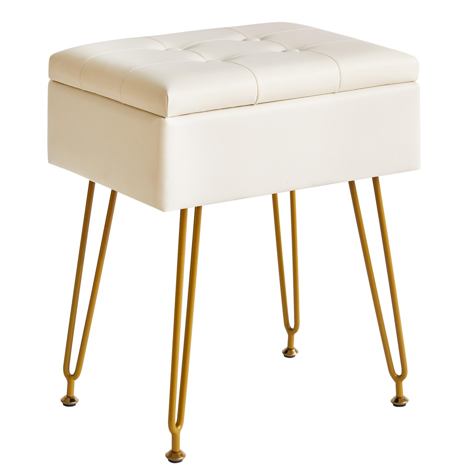 IBUYKE Stockage Tabouret de vanité avec Flip Table, Ottoman, Blanc WBD014W