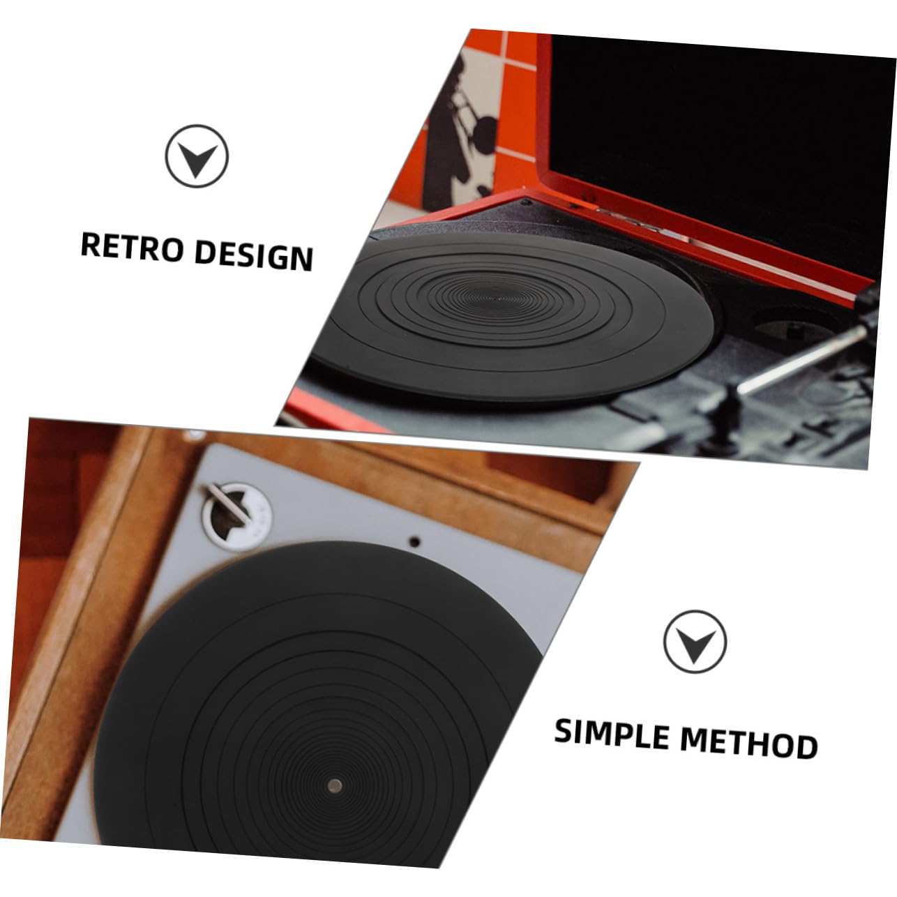 POPETPOP 2 piezas Alfombrilla Antiestrés de Silicona para Tocadiscos Unidades de Antideslizante y Antiestática Protección para Discos de Vinilo y Estabilidad Reproductores de Vinilos
