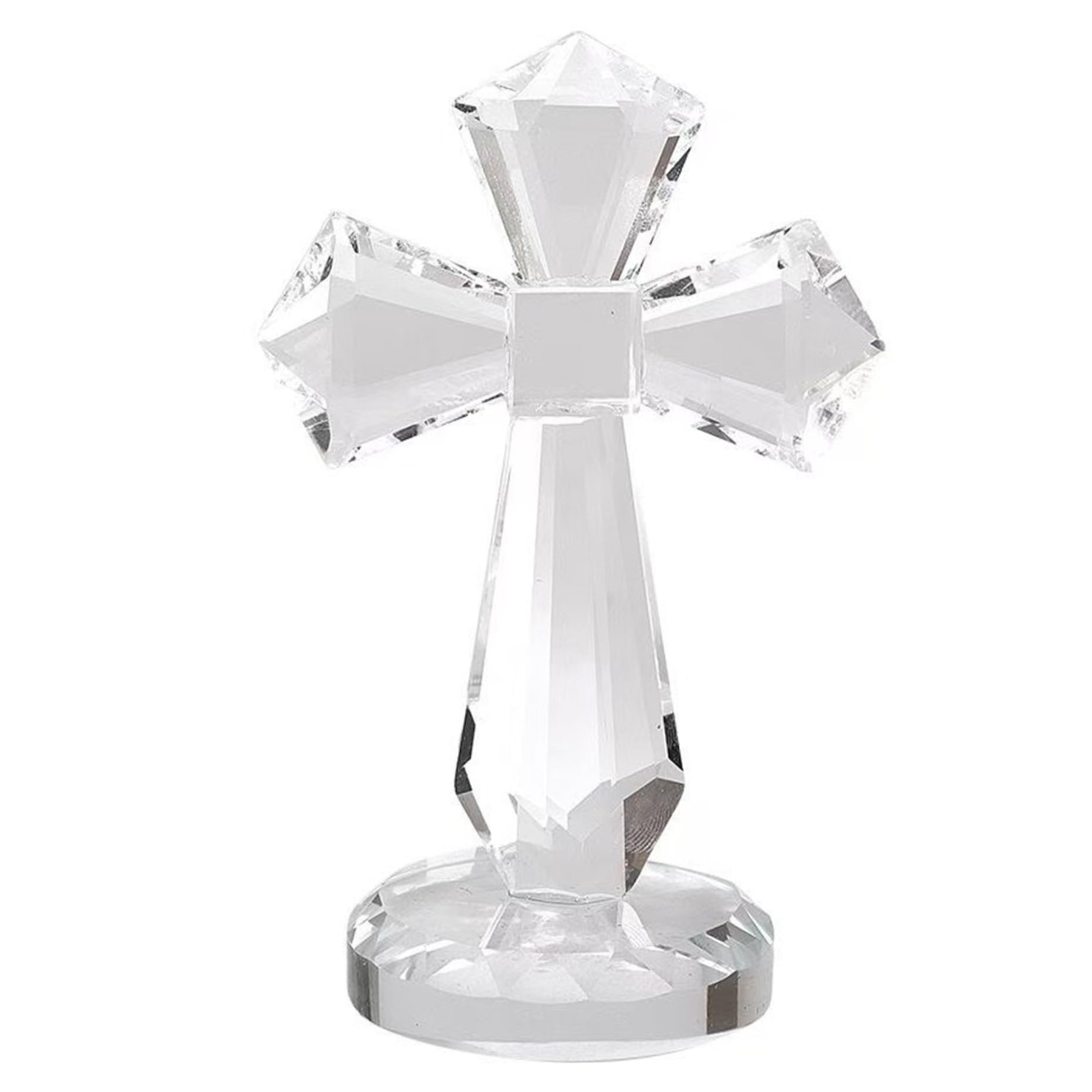 Croix de cristal haut de gamme ornement religieux en verre K9 transparent