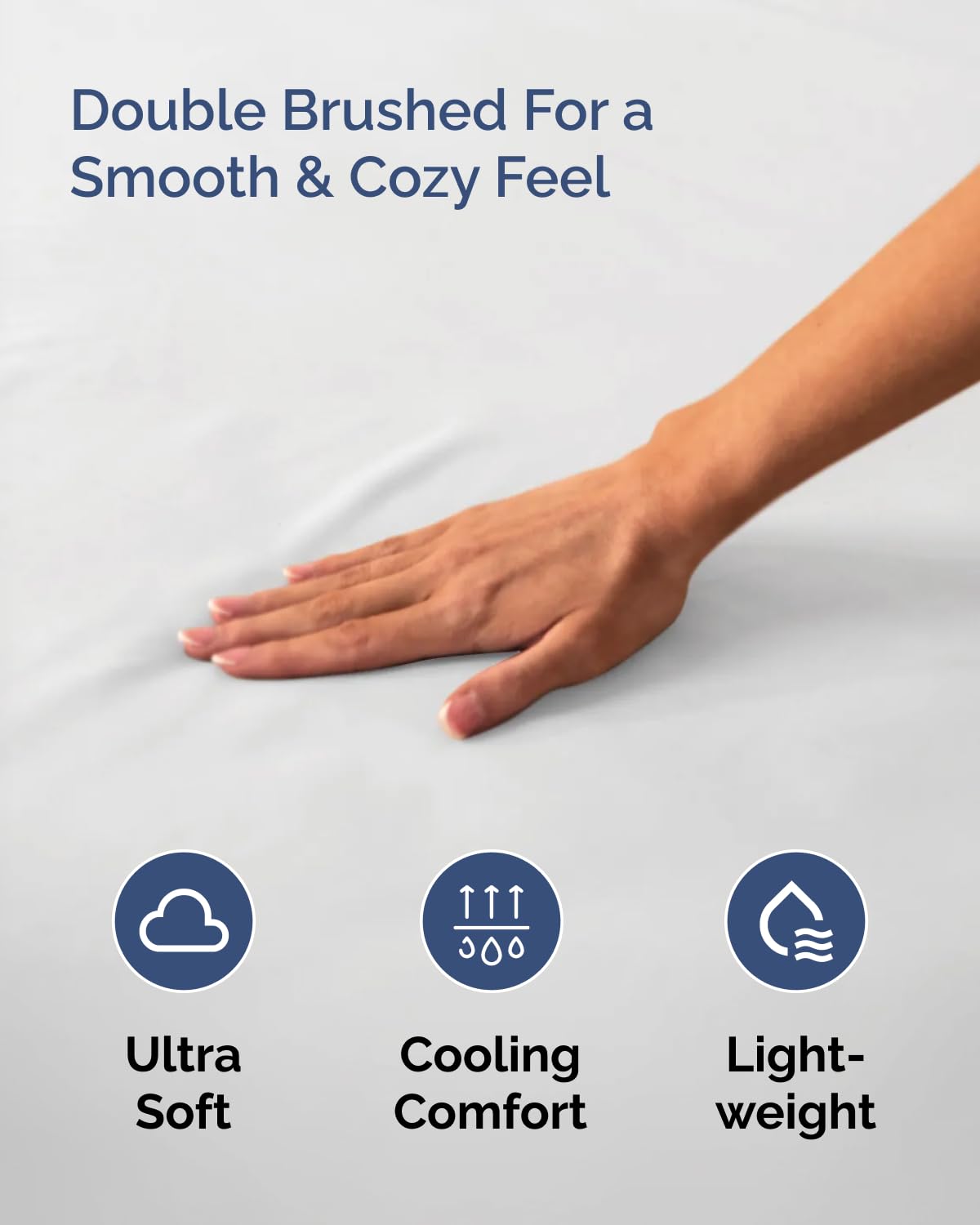 King Fitted Bed Sheet – Extra Deep Pocket – Fits Mattress up to 40cm (16") – Soft Brushed Microfiber – OEKO-TEX Certified – Shrinkage and Fade Resistant – Bottom Sheet, White Colour, 150 x 200cm — view 5