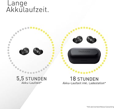 Technics EAH-AZ40M2EK: Kabellose Ohrhörer Noise Cancelling Studioqualität Multipoint Bluetooth bequemer In-Ear-Kopfhörer Mikrofon anpassbare Passform bis zu 55 Std Wiedergabe Schwarz