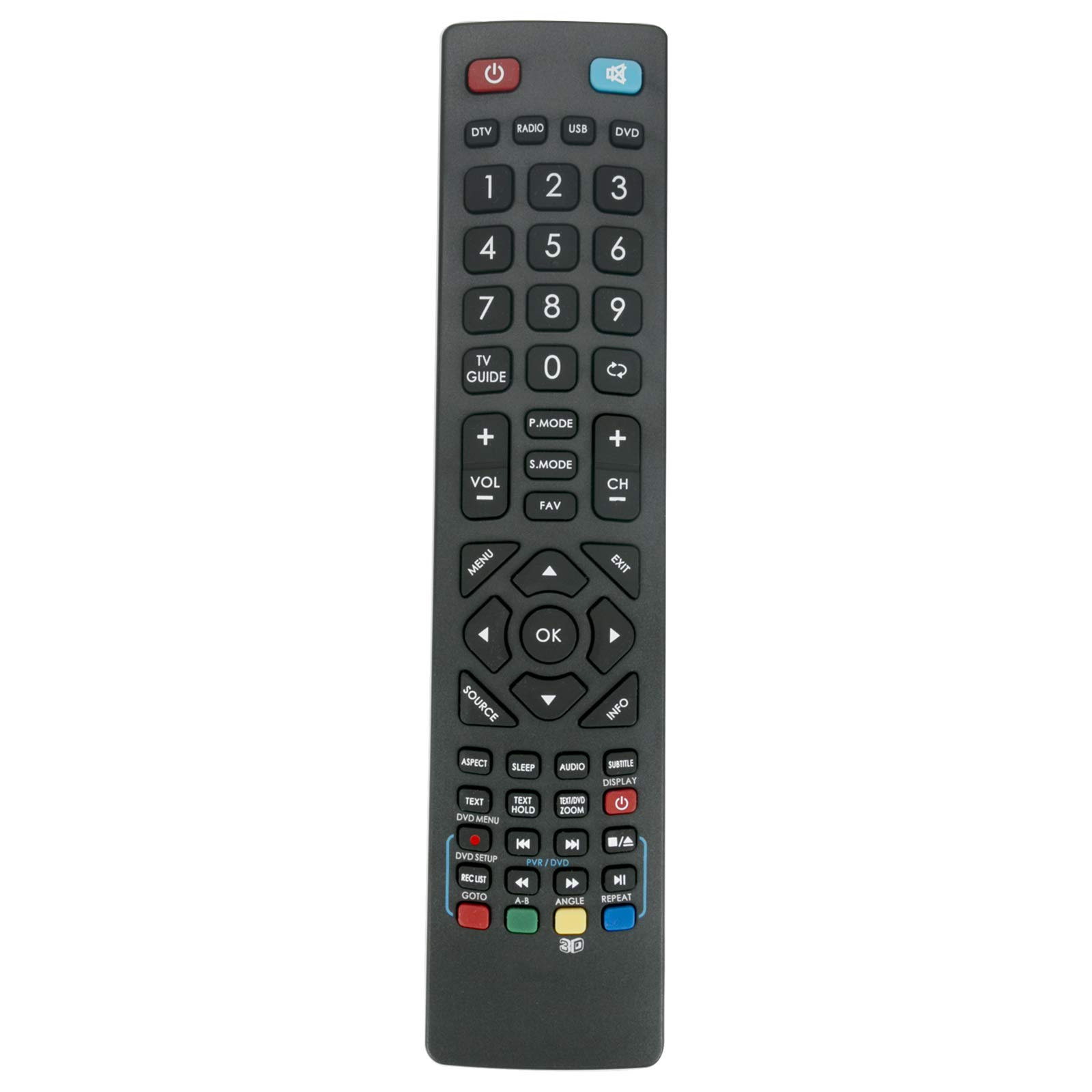 VINABTY BUFRMC0009 Replacement Remote Fit for Blaupunkt TV B39SHE210TCFHD,BLA-23/157J-GB-3B-HKU,BLA-23/157J-GW-3W-HKU,BLA-23/157J-GB-3B-HKUP,BLA-23/157J-GW-3W-HKUP,BLA-23/157I-GB-3B-HBKU