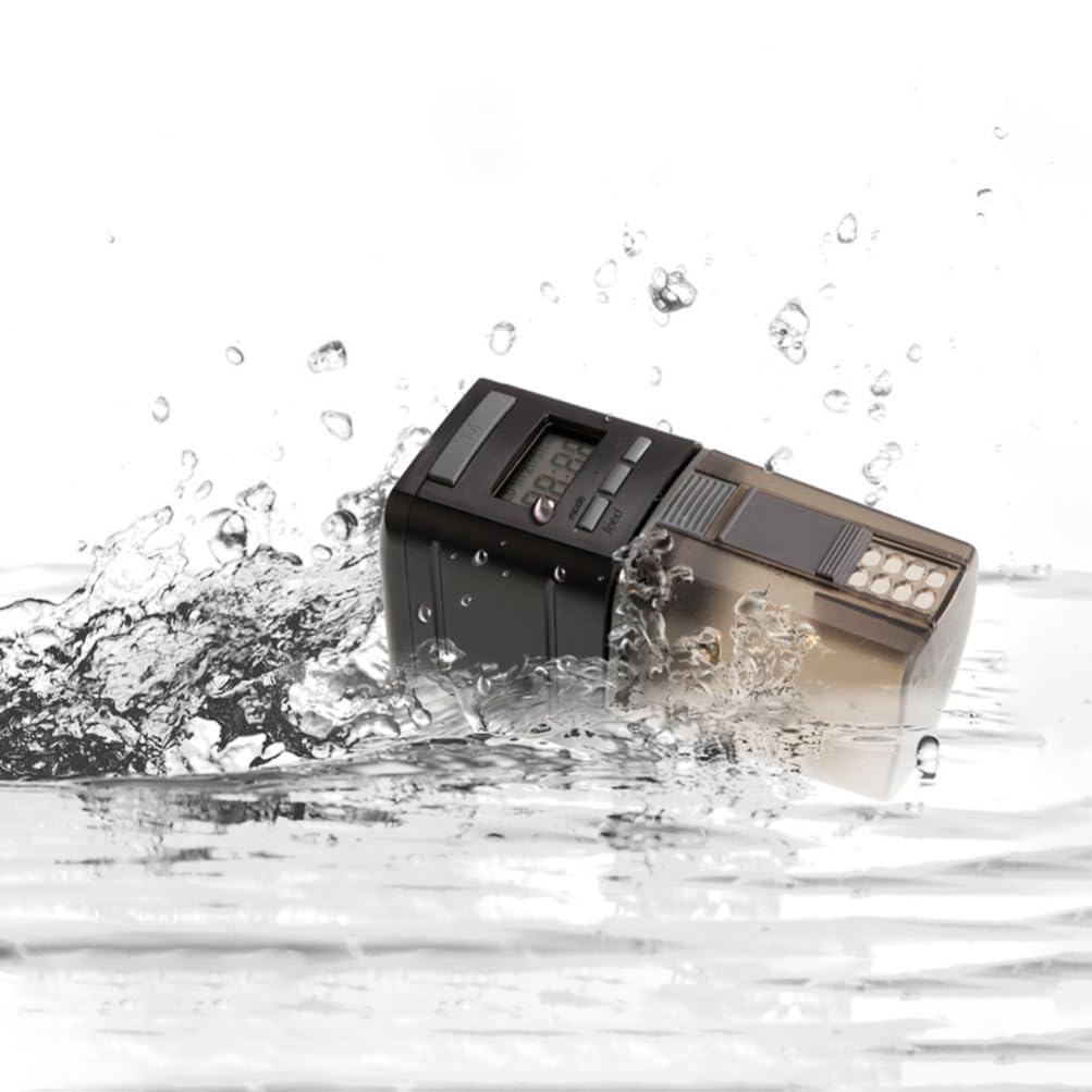 YARNOW 1 Alimentatore Automatico Per Pesci Alimentatore Automatico Per Pesci Per Acquario Pulsante Schermo Lcd Distributore Di Cibo Per 1-4 Volte