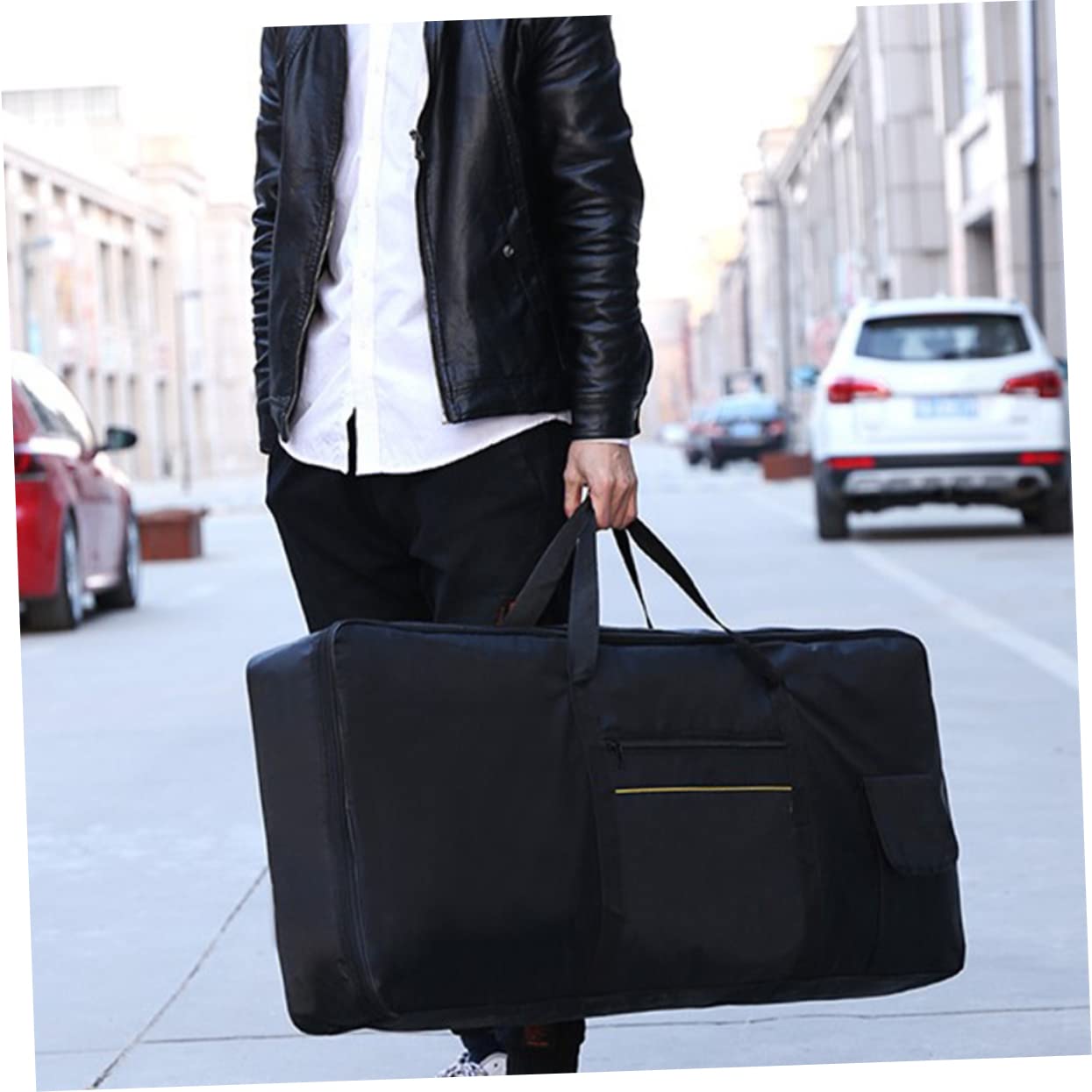 Borsa per Tastiera Elettronica 61 Tasti Oxford Nera | Design Ergonomico, Finitura Nera, Custodia Compatta per Accessori e Trasporto Quotidiano
