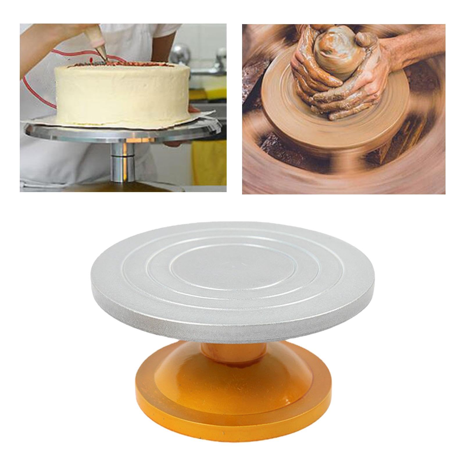 Drehteller für Modellierscheiben, Keramikscheiben, rutschfest, Drehbarer Tortenteller für Reparaturen, Tortendekoration Und, Durchmesser 25cm