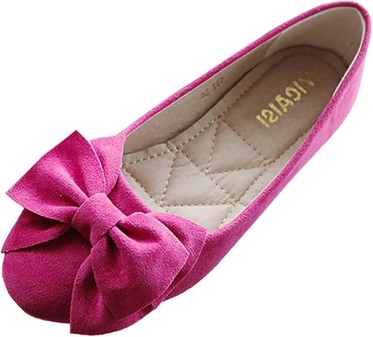 Ballerine Donna Punta Rotonda Con Fiocco - Comode Ed Eleganti, Scarpe Ginnastica Per Uso Quotidiano - Marrone, 39 EU - 3