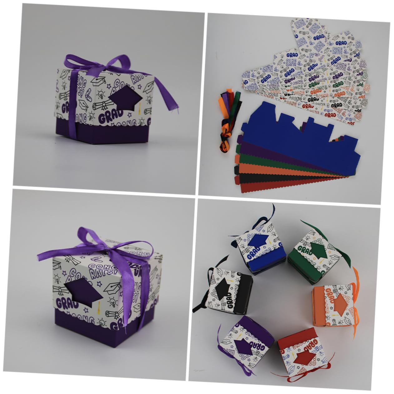 PRETYZOOM 50stücke Abschlussfeier Süßigkeitenboxen Aus Papier Für Tischdeko Und Gastgeschenke Mit Klassischen Motiven
