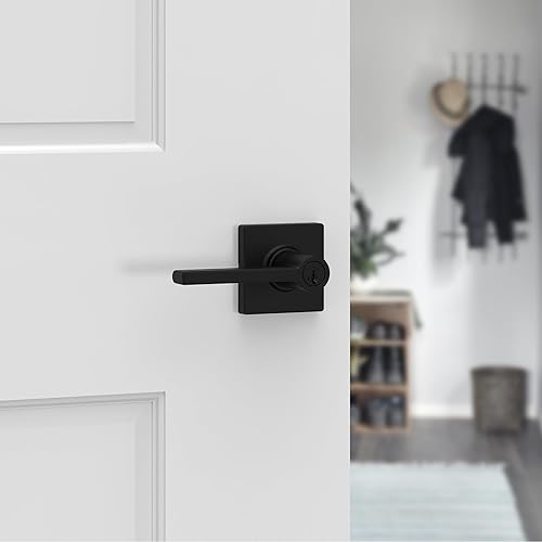 Miniatura 3 de Kwikset Casey - Manija de bloqueo de puerta de entrada, entrada exterior con llave segura, mango reversible, tecnología de seguridad SmartKey Re-Key