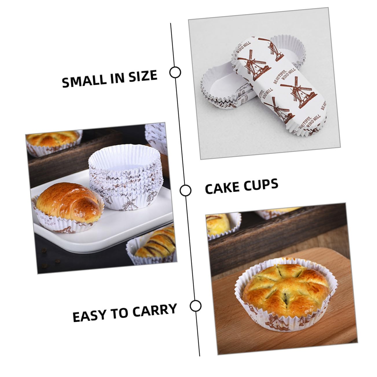 Papier Cupcake Förmchen 200 Stück, Weiß, Hitzebeständig und Formstabil