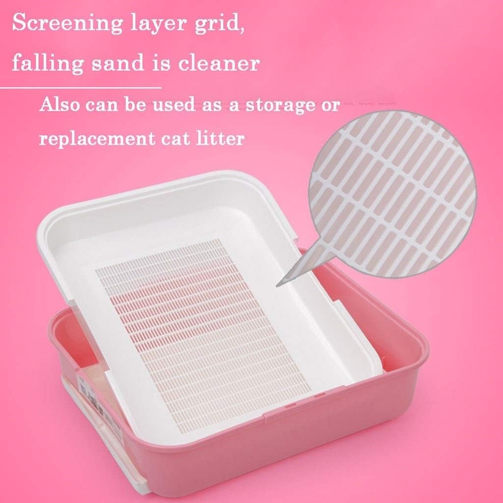 Large Cat Toilet Thicken Trash Can Pet Cat Toilet Cat Litter Tray Cat Potty Cat Supplies Multicolor Optional Pet Toilet (Color : Pink) (Green)