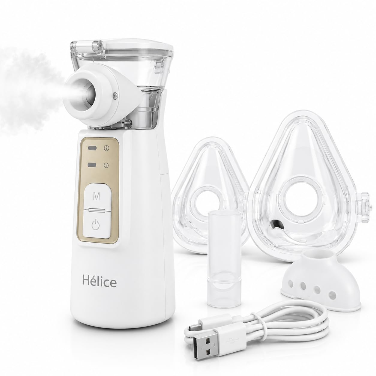 HELICE India's First Warm Mist Portable Mesh Nebulizer Machine for Adults & Kids | USB Type-C Rechargeable Handheld Nebulizer | Ultra Quiet 3.5µm Fine Mist for Asthma , Cough & Breathing Treatment | 1 Year Warranty-image-35