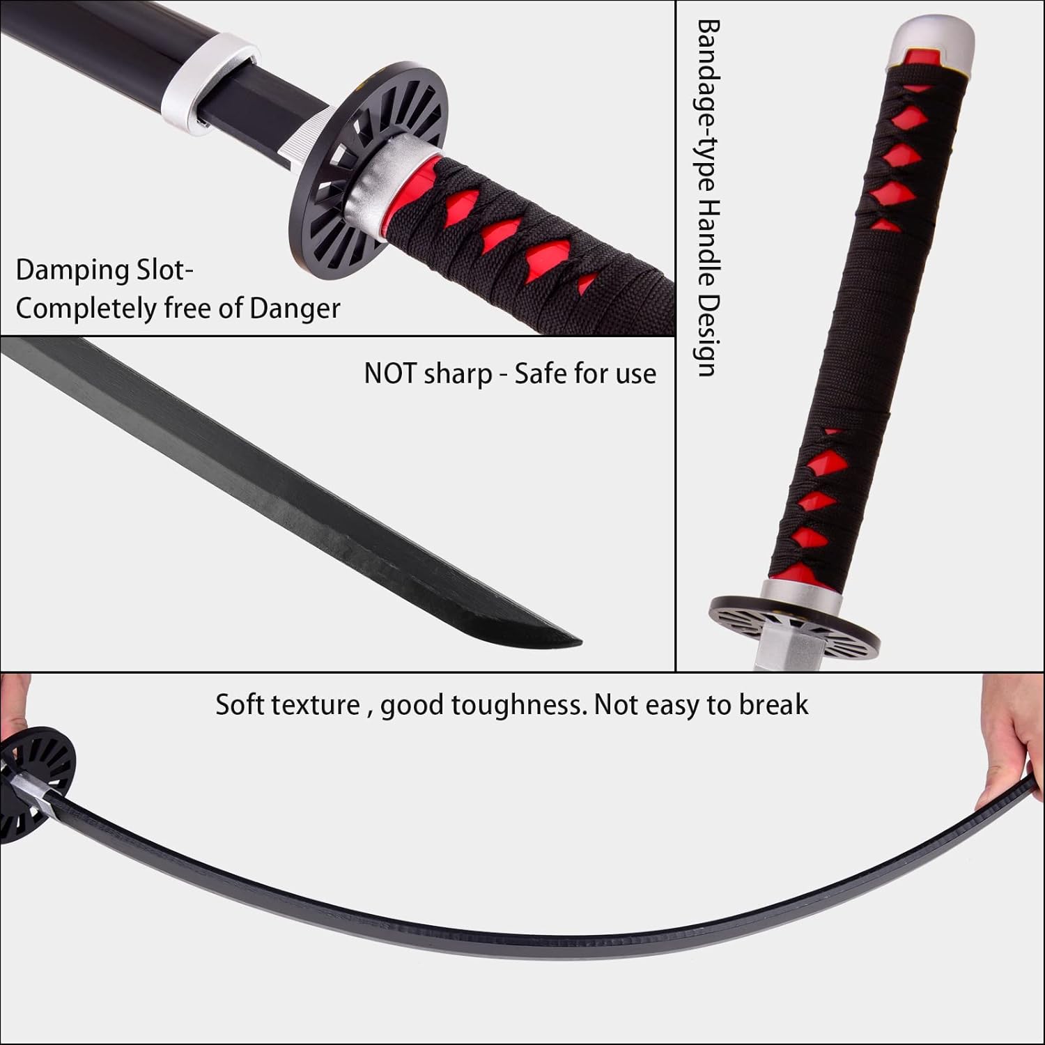 Tainehs Bamboo Blade Demon Slayer Sword, About 41 inches, Hashira Pillars & Protagonist Katana for Cosplay Purpose, Anime Original Texture Tanjirou Sword : Sports & Outdoors