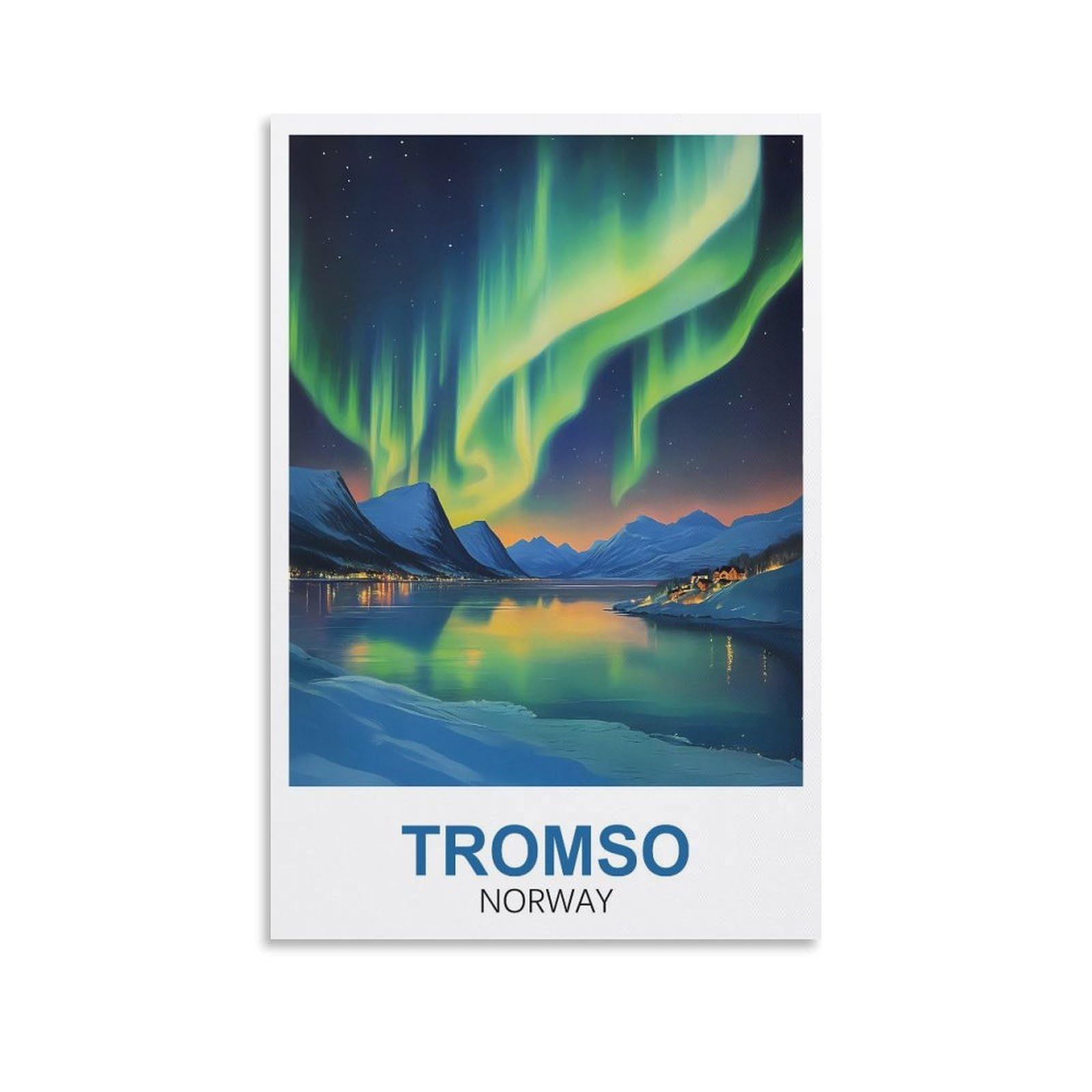 Metal Tin Sign Tromso Norway Vintage Wall Plaques for Man Cave Home Outdoor Farm Girl's Room Wedding Valentine's Day Present 15x30cm