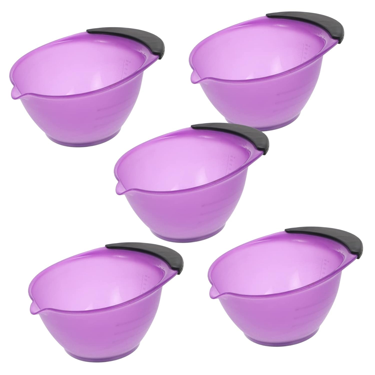 Hair Dye Bowls ，Hair Mixing Bowl ，5pcs Dyeing with Handle Non-slip for Color Application and Material