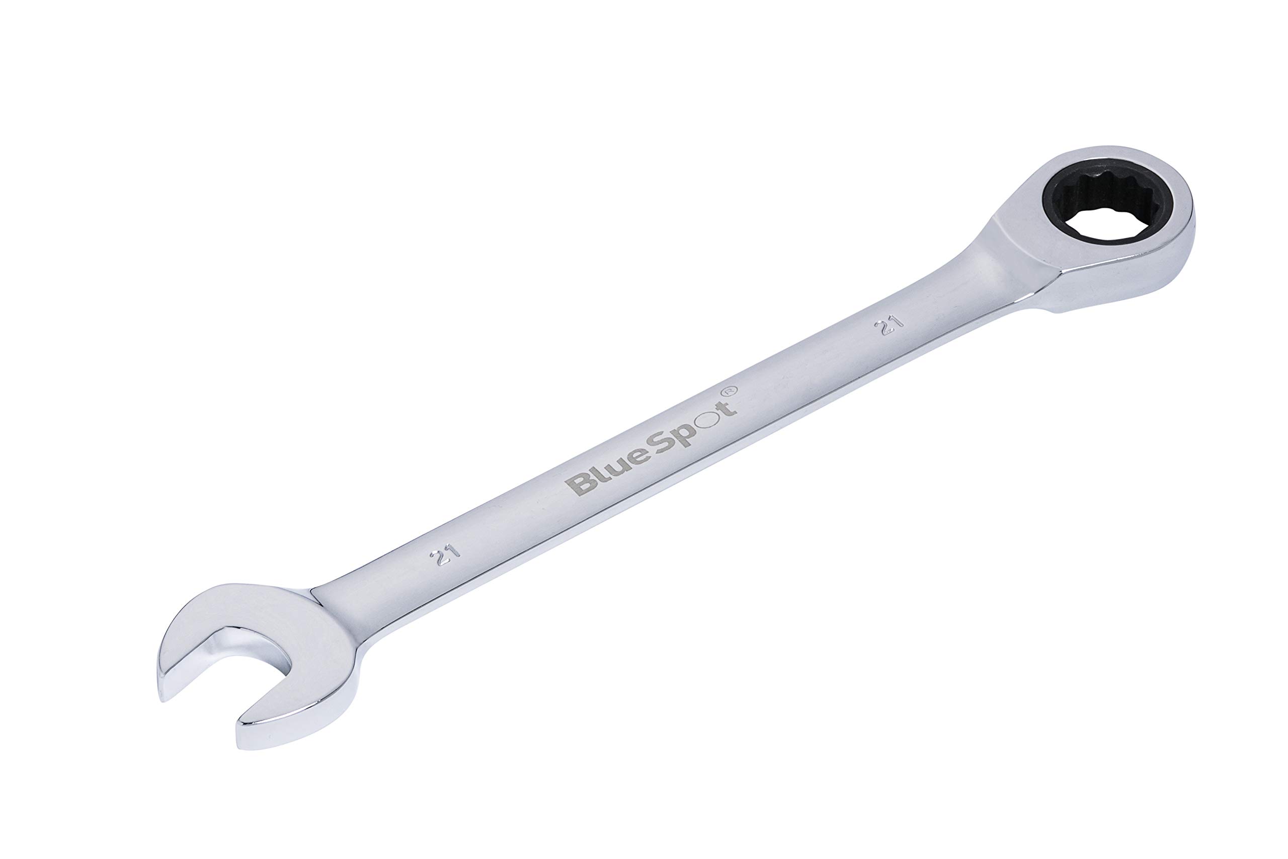 Blue Spot Tools 05116 21mm Chrome Vanadium Ratchet Spanner Fixed Head, Blue,chrome - Image 2