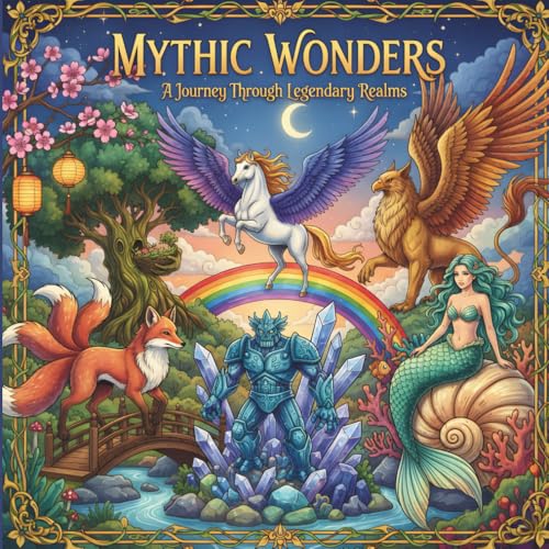 Mythic Wonders: A Magical Fantasy Coloring Book of Legendary Creatures, Enchanted Realms & Mythical Adventures (For Kids, Teens & Adults)