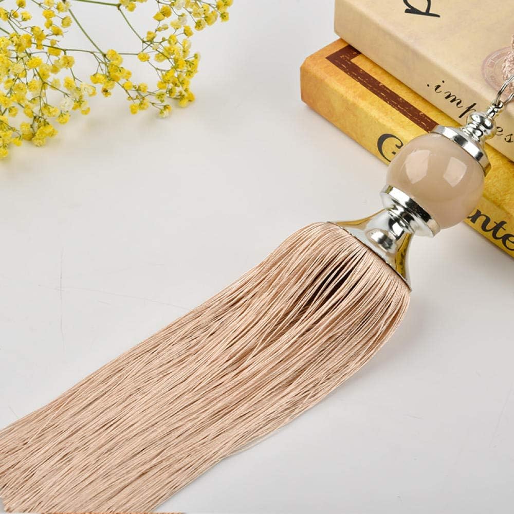 Anneau de Rideau magnétique, Cordon de Rideau à gl Embrasses de Rideau Attache Boule Boule Sangle Attache Corde Boule Suspendue Pointe Double Boule Cravate Fleur Crochet Gland Beige (Une Paire)