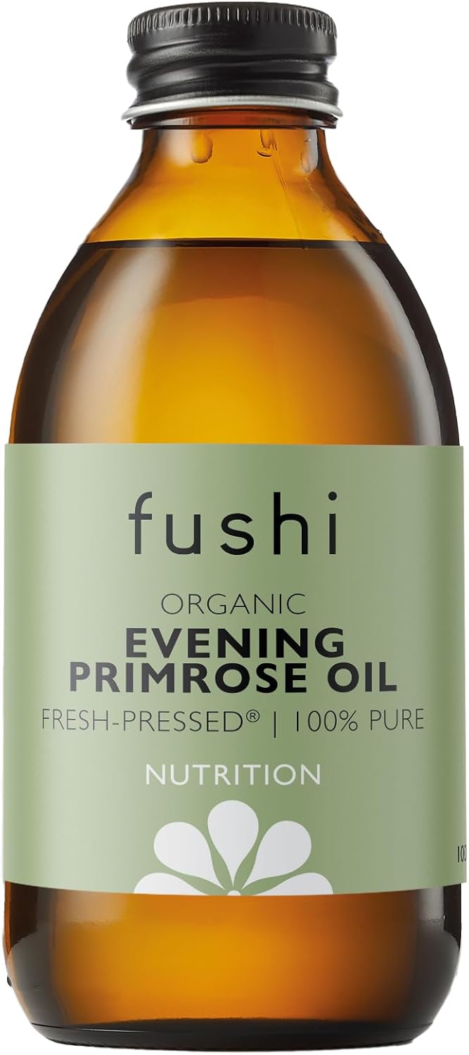 Fushi Organic Evening Primrose Oil 100 ml | Min 10% Gamma Linoleic Acid | Fresh-Pressed | Rich source of Omega 6 fatty acids | Best for Inner Health & Dry Skin | Manufactured in the UK