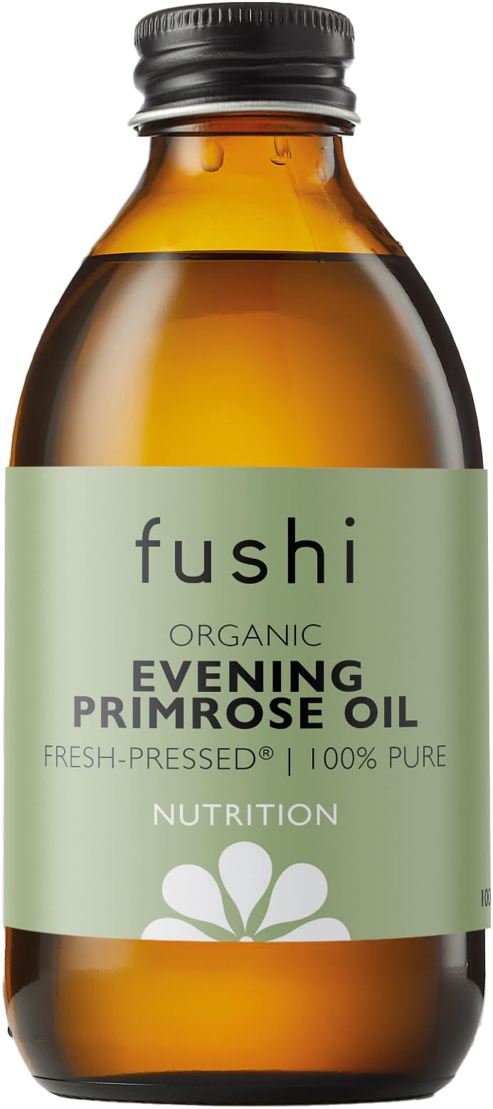 Fushi Organic Evening Primrose Oil 100 ml | Min 10% Gamma Linoleic Acid | Fresh-Pressed | Rich source of Omega 6 fatty acids | Best for Inner Health & Dry Skin | Manufactured in the UK