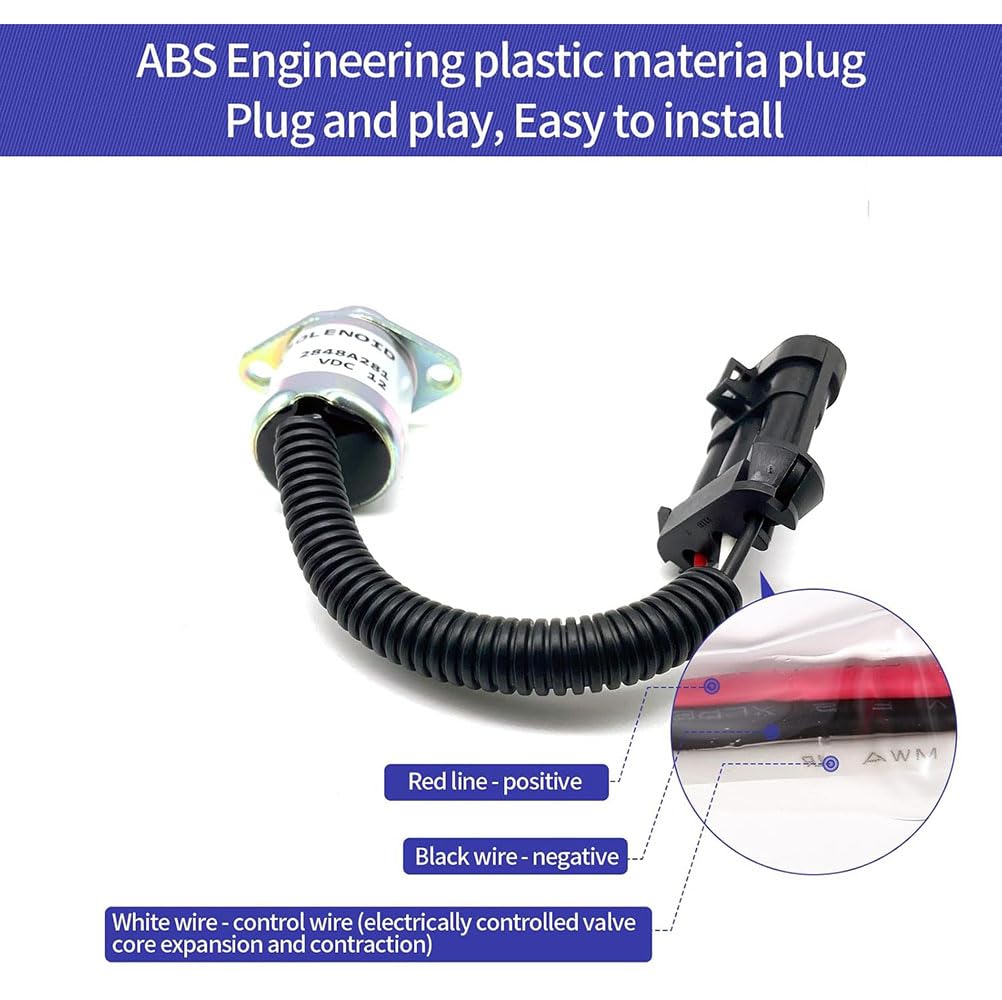 12V Fuel Shut Off Stop Solenoid for Perkins 700 Series 2848A281