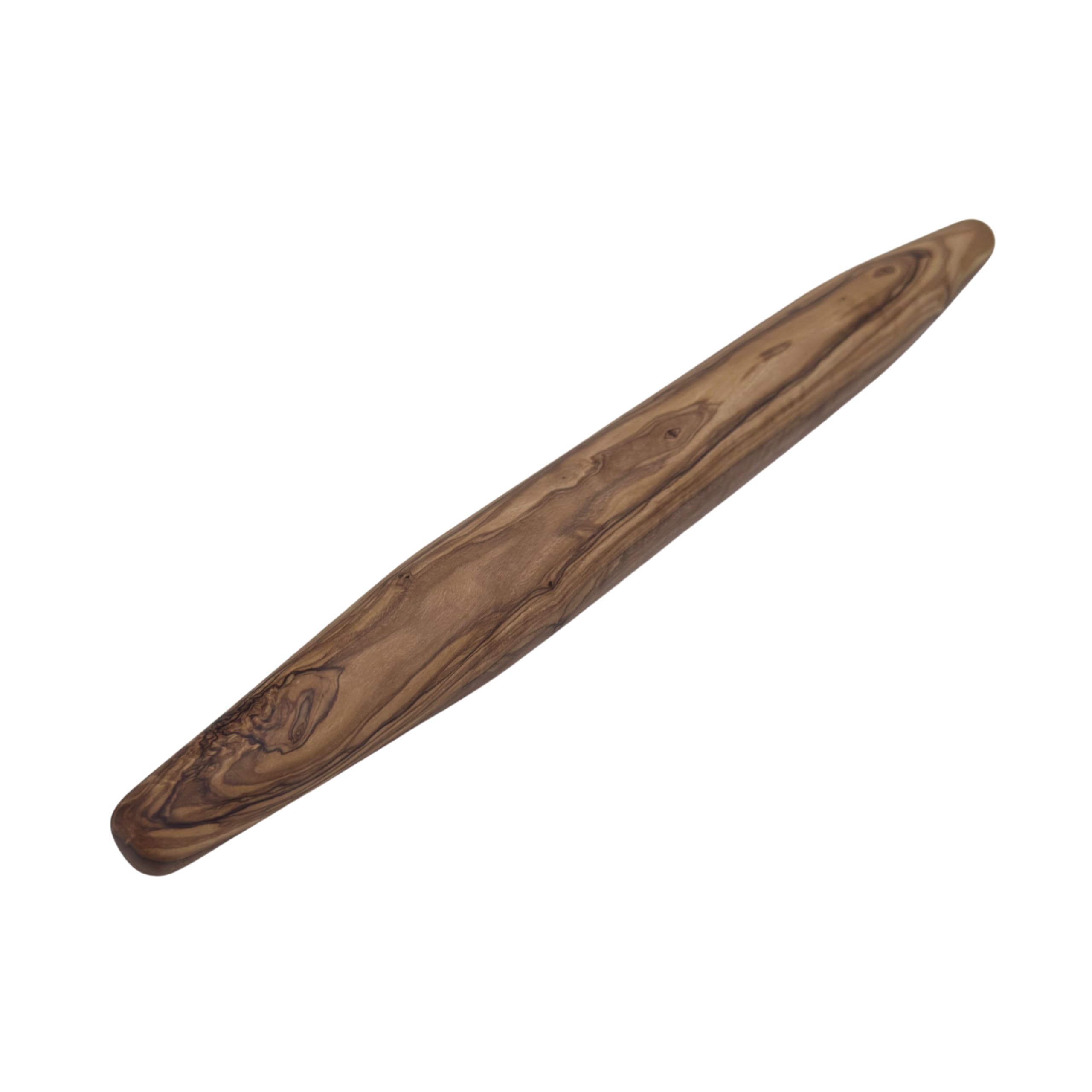 Nudelholz aus Olivenholz „Harmonie“ Ø 4 cm – Französisches Nudelholz (ohne Griffe), Teigroller Holz für Pizza, Pasta, Brot & Gebäck (Länge: 40 cm)