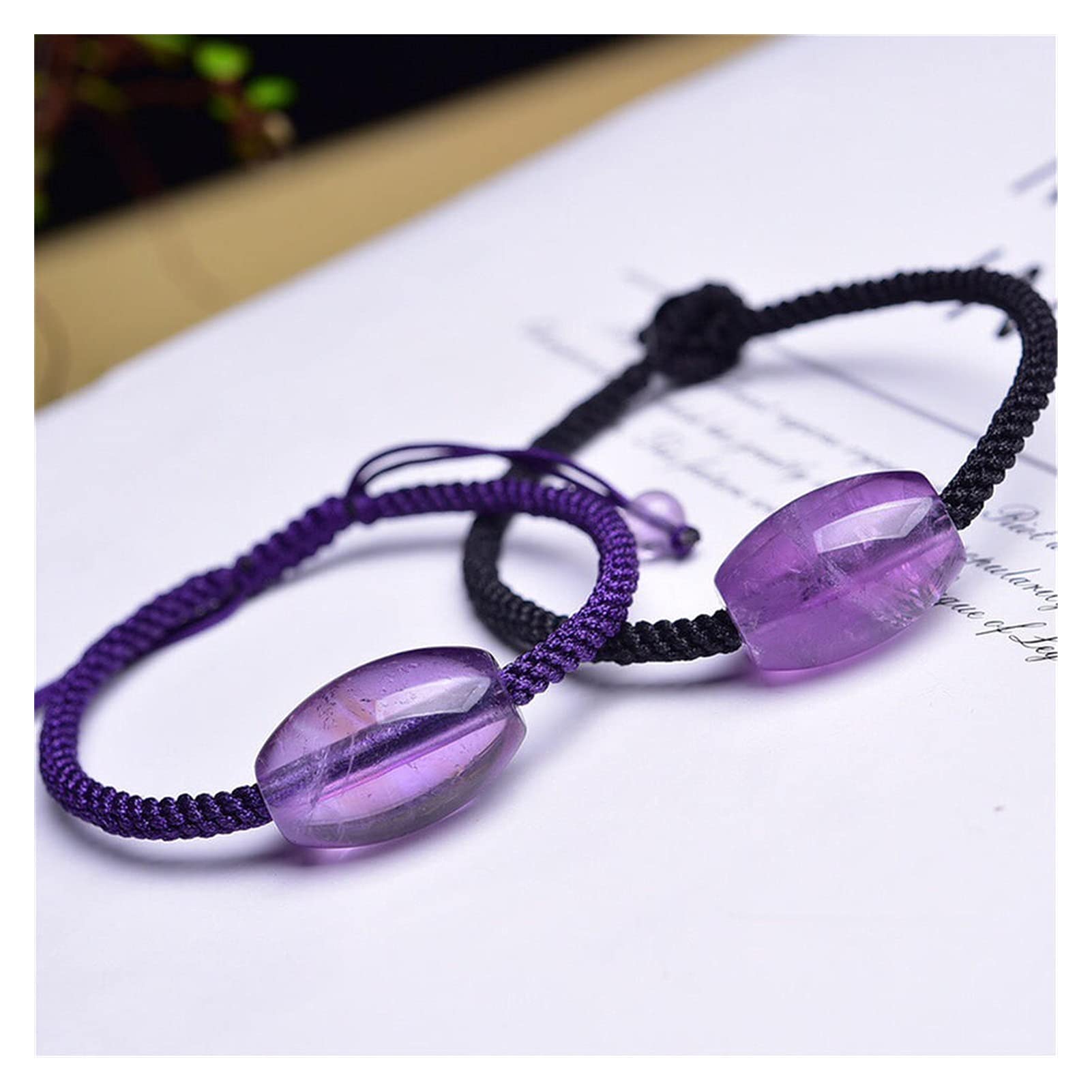 armbänder für Damen natürliches Amethyst-strickarmband gewebte fassperle kristall-heilstein frauengeschenk a China