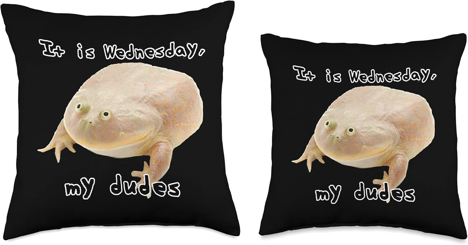 It is Wednesday My Dudes Funny Classic Frog Meme Original Throw Pillow