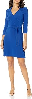 Star Vixen Women's Star Vixen Women's Plus-Size Sleeveless Knot-Front Surplice Dress