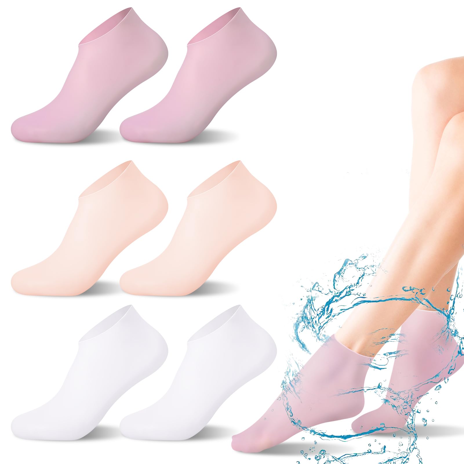 Chaussettes De Spa Pédicure En Silicone Pour Femmes - Gel Hydratant, Sans élastique, Taille Unique 39-42 - Soin Des Pieds - 7