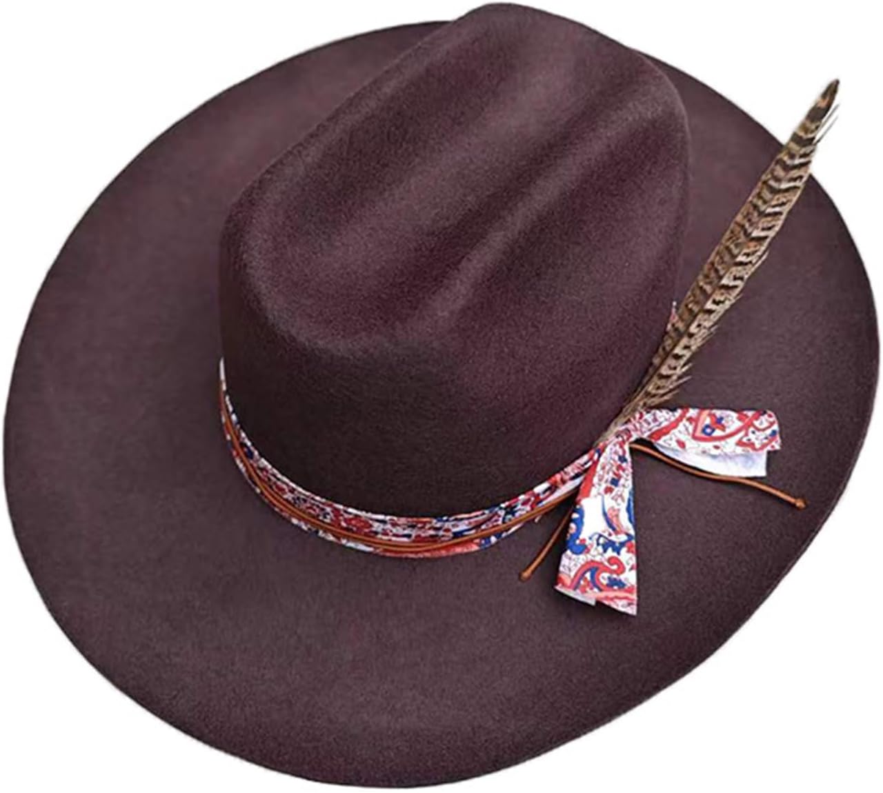 Feathered Wool Hat for Music Festival Adult Winter Autumn Hat Formal Event Fedoras Stage Show Hat for Women Men Unisex