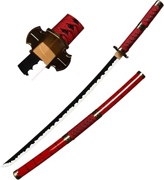 One Piece Roronoa Zoro Cosplay Wooden Swords Replica Props 100cm Red