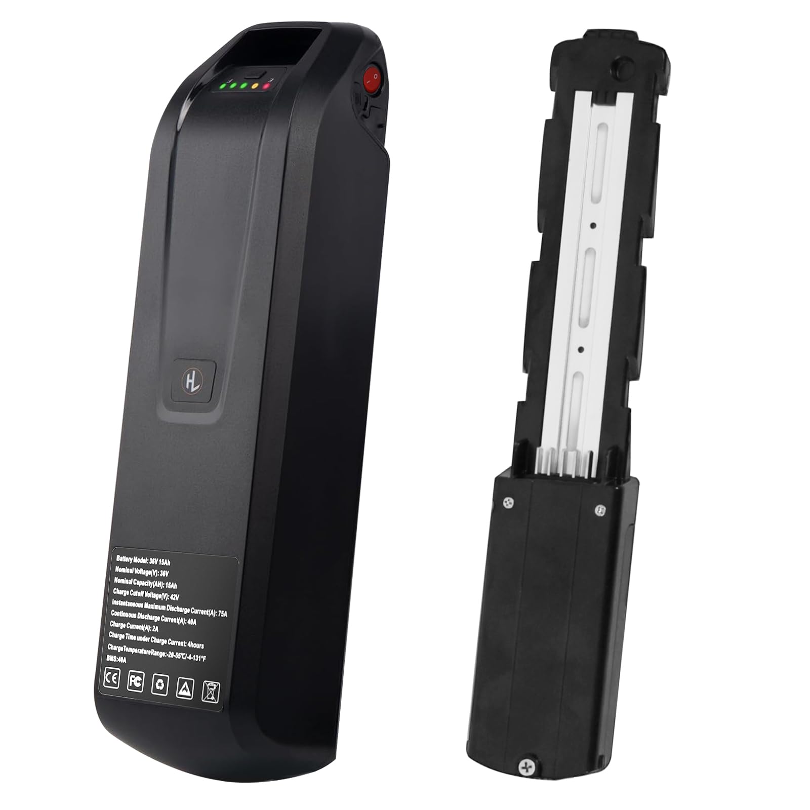 36V 48V 52V Ebike Battery 10AH 15AH 20AH with Fast Charger, USB Output and Led Indicator Light, 250W 500W 750W 1000W 1200W 1500W Electric Bikes, Tricycle, Mountain Bike Motor (36V 15.6AH)