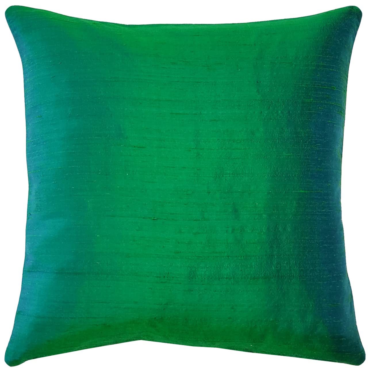 Sankara 100% Natural Dupioni Fine Silk Decorative Throw Pillow Cover with Insert Included, Emerald Green, 20 x 20 (12+ Colors)