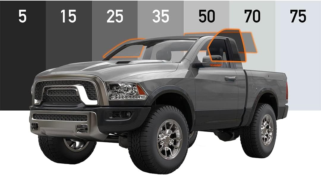 DIY-MotoShield Pro Premium Precut Ceramic Window Tint for 2-Door Truck - Front 2 Sides + Rear Window [99% Infrared Heat Reduction/Blocks 99% UV]
