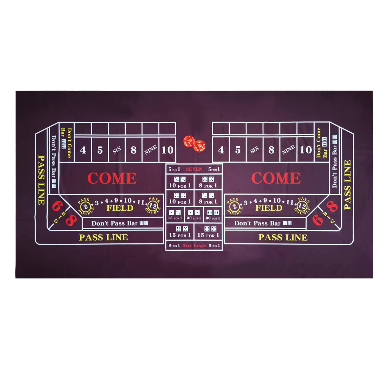 Casino-Tischfilz 91,4 X 183,3 Cm – Doppelseitig Mit Poker & Blackjack Layout, Blau, Für Pokerabende Zu Hause