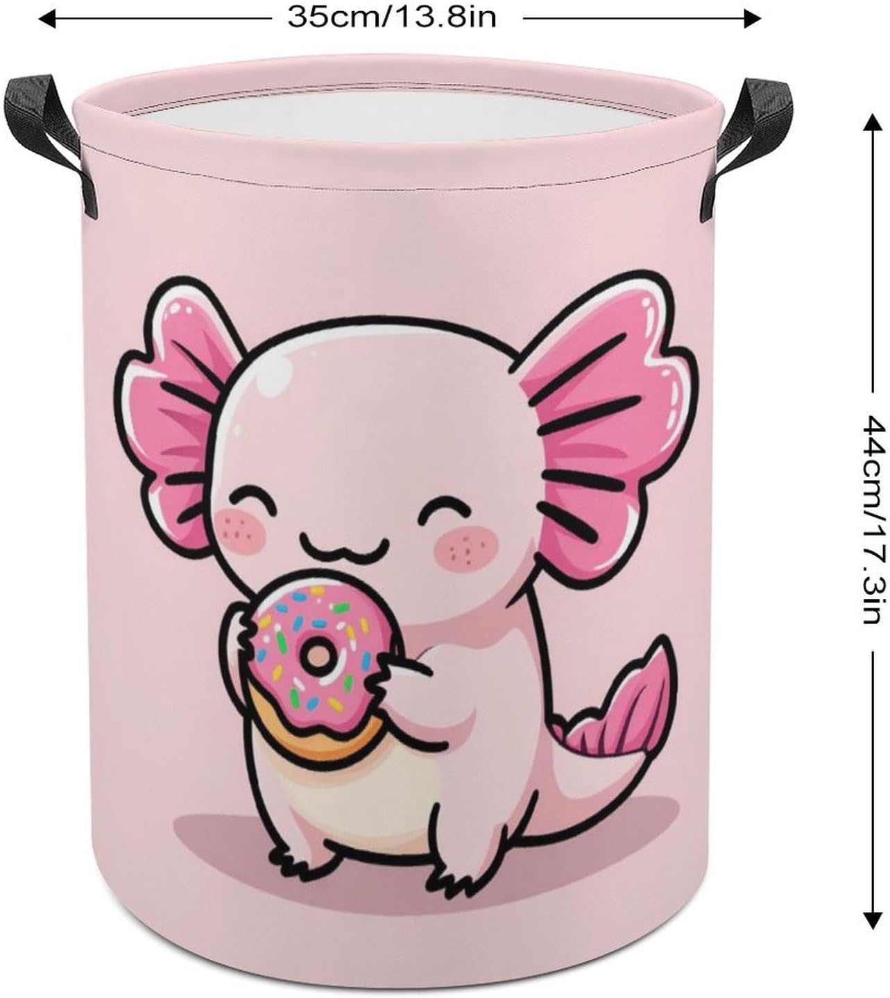 Pink Axolotl Laundry Basket Axolotl Room Decor Donut Laundry Hamper Clothes Hamper Toy Storage Bin for Bedroom Bathroom