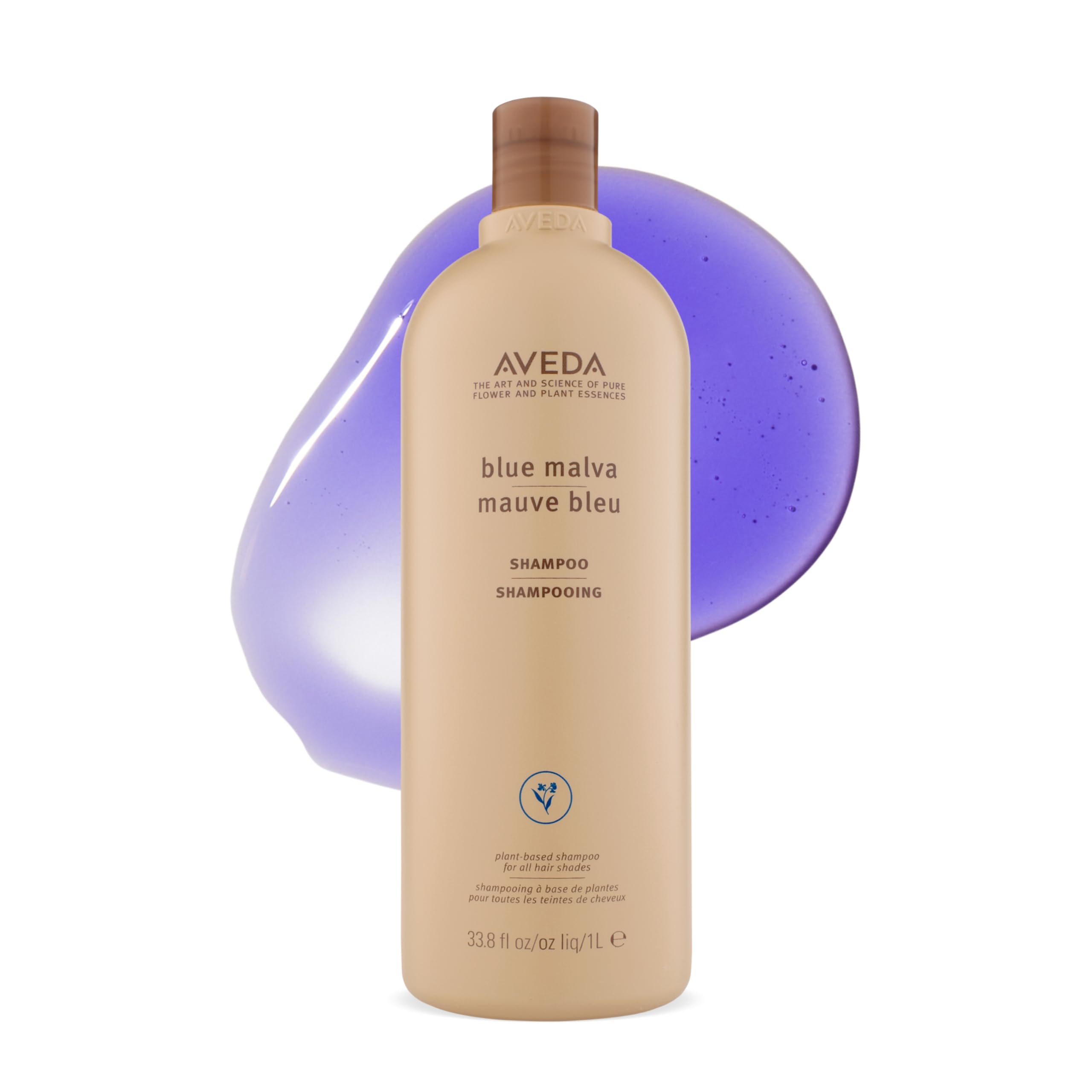 Aveda Blue Malva™ Shampoo Silbershampoo 1000 ml | Neutralisiert Gelbstich | Für blondes & graues Haar