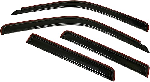 Miniatura 5 de Viseras de protección de ventilación para ventana de humo estilo canal compatible con Ford Explorer Sport Trac 4DR 2001-2005