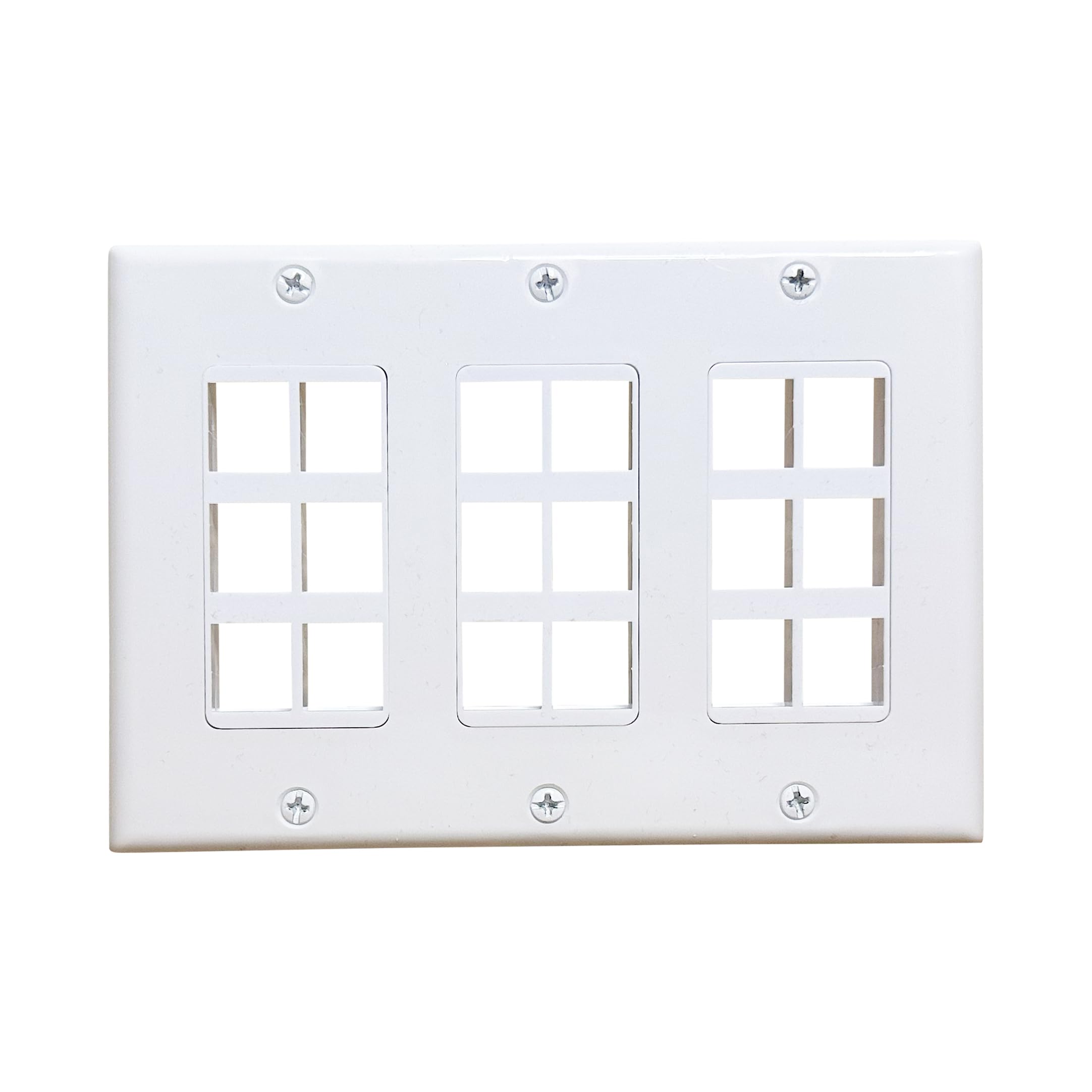Placa de pared keystone jack de 18 puertos con soporte para insertos modulares