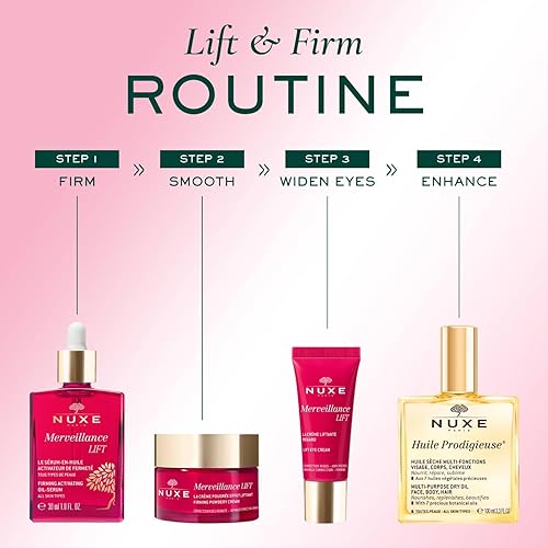 Miniatura 6 de NUXE Merveillance Lift and Smooth - Suero facial antienvejecimiento con aceite de microalgas para reafirmar y rejuvenecer la piel, 1 onza líquida