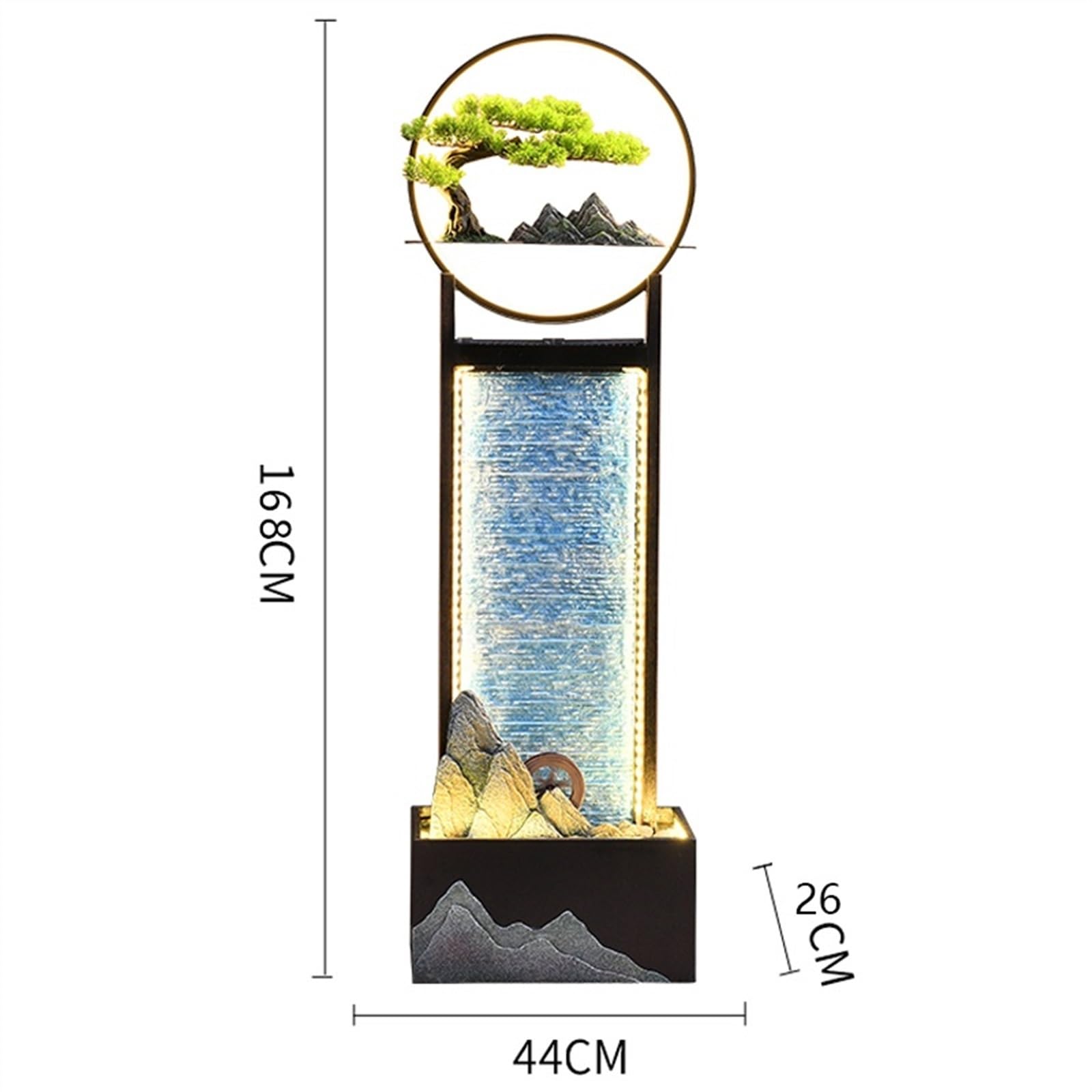 Fontana da pavimento per soggiorno, Decorazione moderna e semplice dell'acqua, fontana d'acqua circolante nel cortile del soggiorno, decorazione del giardino roccioso del pavimento dell'ufficio , Font