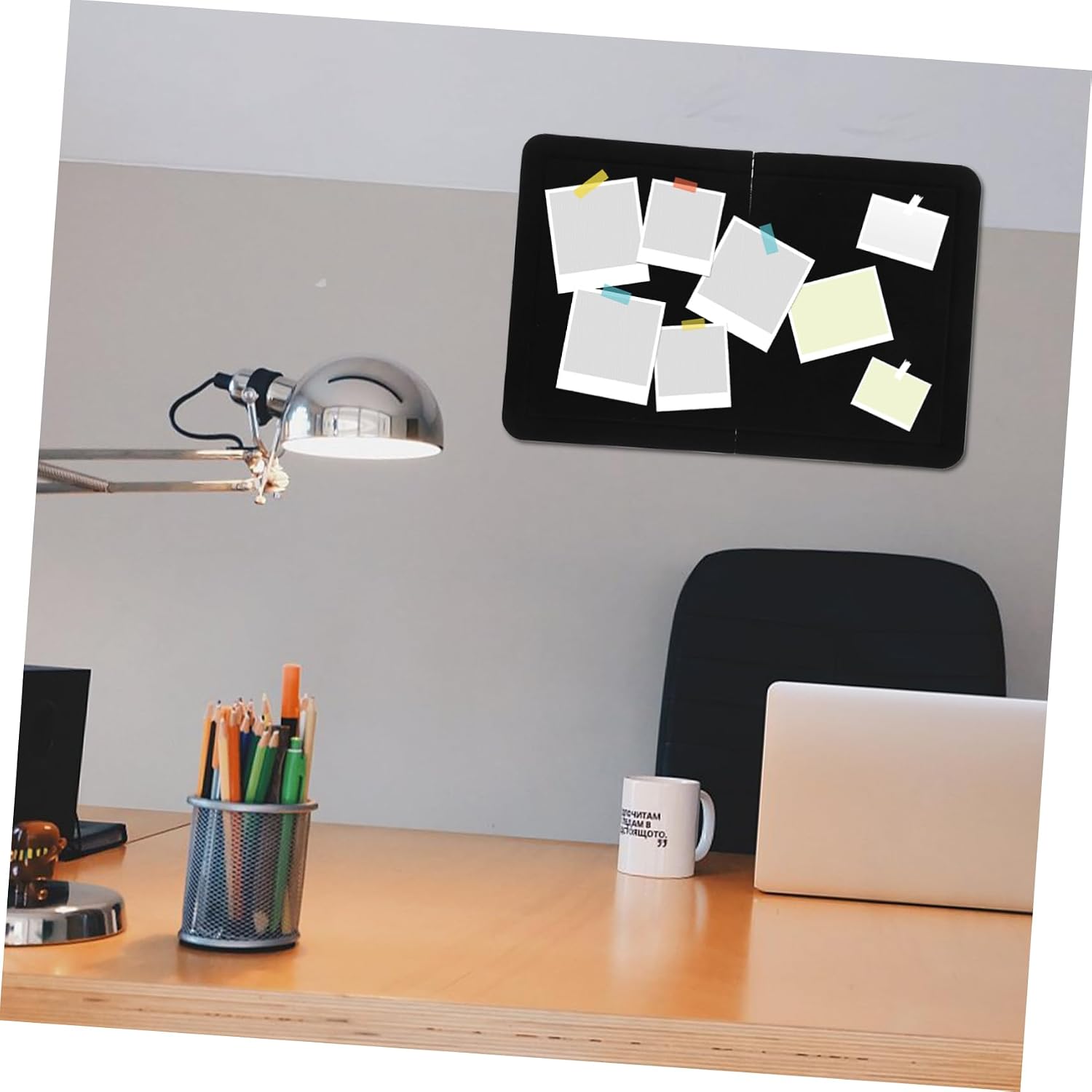SOLUSTRE Large Felt Wall Sticker Memo Board for Interactive Bulletin Board with Custom Letter Section for Home Office and School for Artwork and Photo Display Black