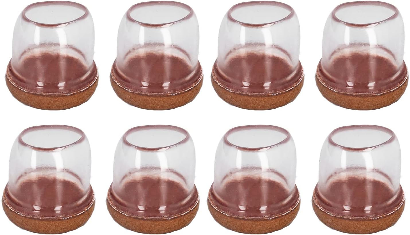Chair Leg Protectors Transparent Thickened Round 8Pcs Set Furniture Feet Covers for Hardwood Tile Floors Silent Glide Scratch Proof TPE Material (M 25.5cm/10.04in Diameter)