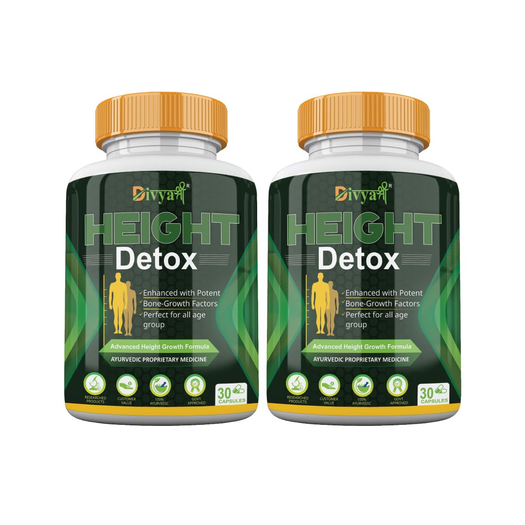 Divya Shree Height Detox Capsule For Bone Growth Factors, Perfect All Age Group (Brown, 60, Natura)-image-11