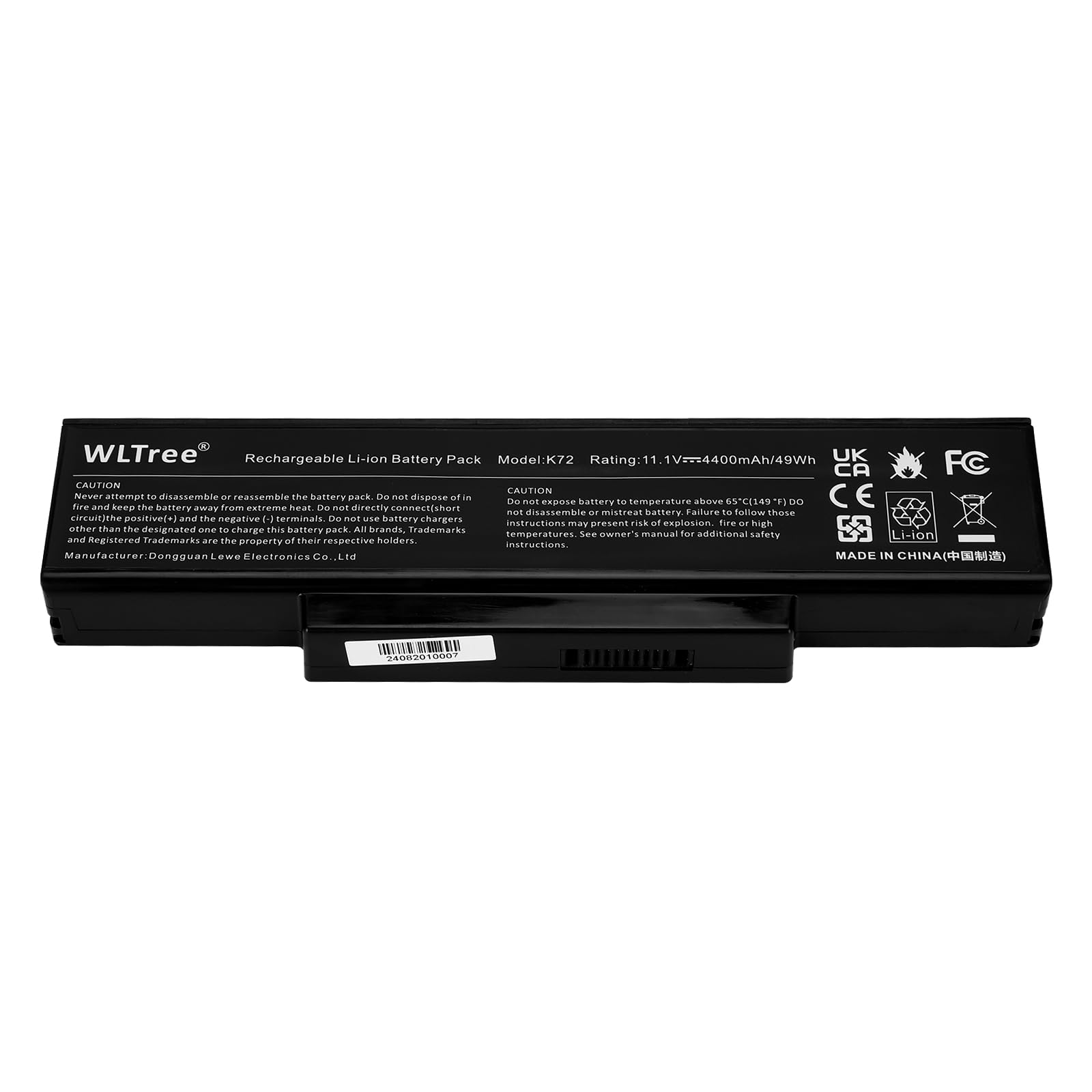 Exmate 4400mAh Batteria A32-K72 A32-N71 per Asus K72 K72F K72J K73S K73SV N71 N71J
