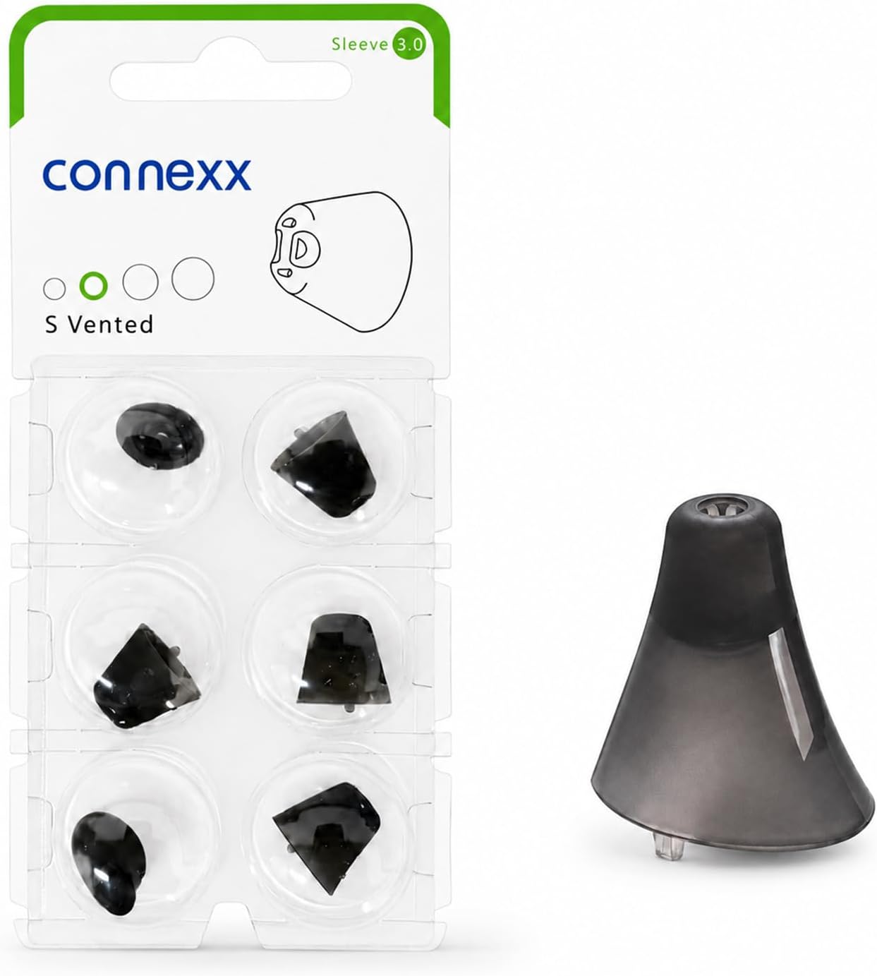 Connexx Hearing Aid Domes Sleeve 3.0 Vented (Extra Small/1 Pack) for Signia