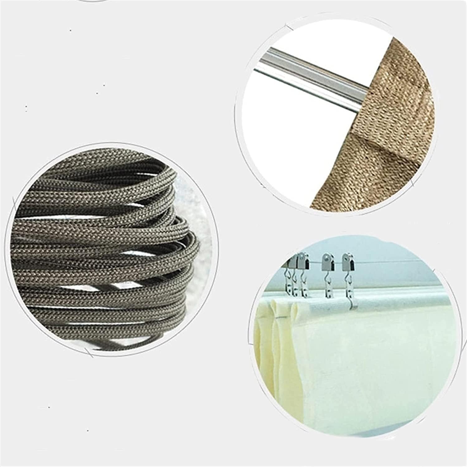 Shade Cloth Removable Customizable Slide Wire Wave Shade Sail Shade Cover with Hardware Wire Cable Sunblock(Color:Khaki Size:1x10m) (Khaki 1x)