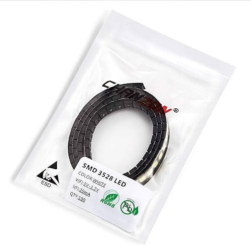 Miniatura 6 de Chanzon 100 chips de luces LED SMD blancas 3528 1210 montaje en superficie PLCC de 0138in x 0110in CC 3 V 20 mA 7-8 LM de alta intensidad de luces